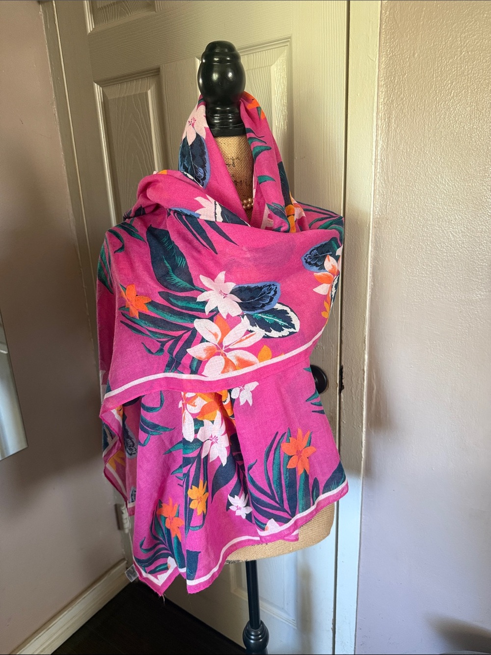 Old Navy Bright Pink Tropical Floral Swim Coverup
